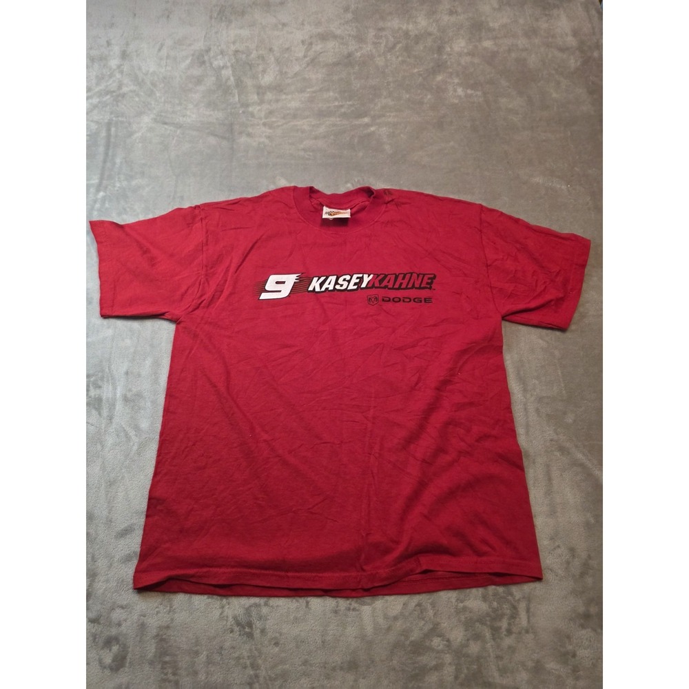 Winners Circle T-Shirt Men's Large Red Kasey Kahne #9 Dodge NASCAR Racing Graphi